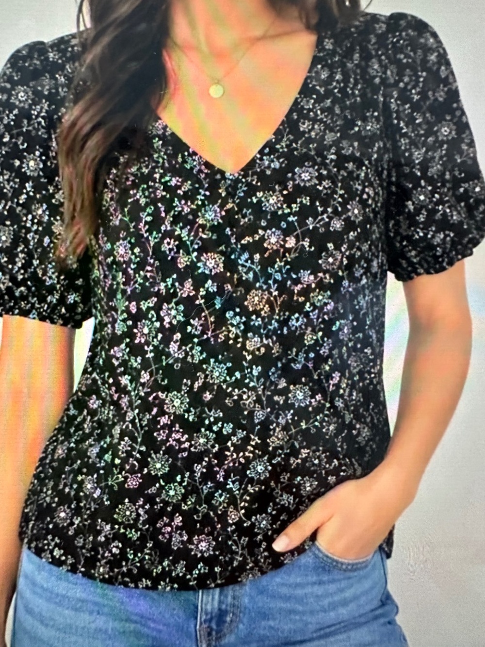 Madewell Floral Puff sleeve Blouse.